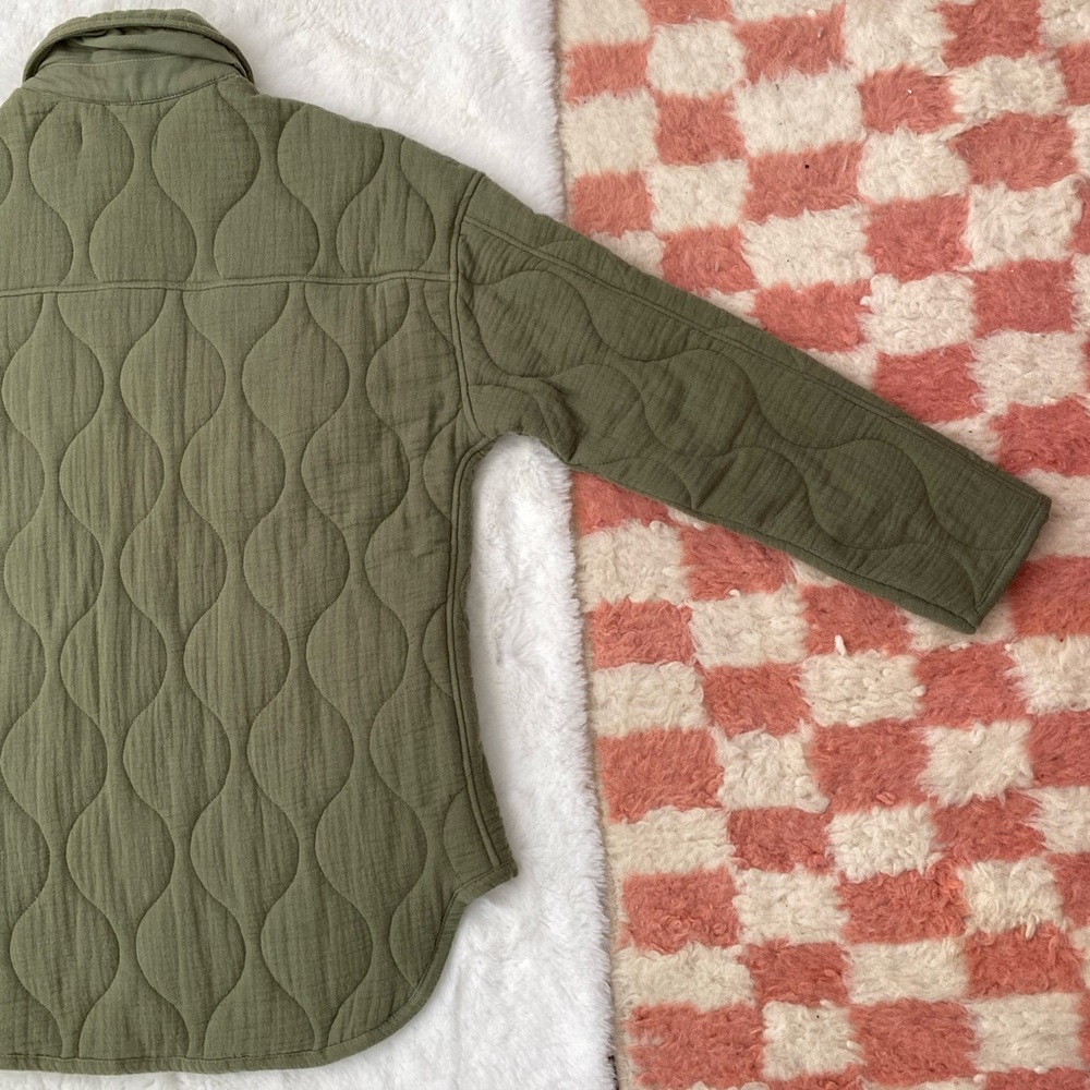 NWT Blank NYC Back To Me Olive Green Quilted Jacket Shacket - Picture 12 of 17
